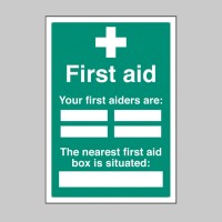First Aiders the Nearest First Aid Box Is Situated - Adapt-a-Sign - TESTTTTT!!!!! 