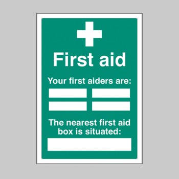 First Aiders the Nearest First Aid Box Is Situated - Adapt-a-Sign - TESTTTTT!!!!! 