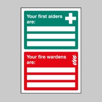First Aiders / Fire Wardens Are - Adapt-a-Sign - TESTTTTT!!!!! 