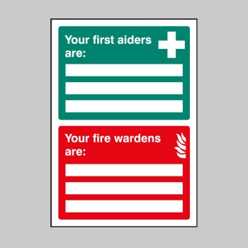 First Aiders / Fire Wardens Are - Adapt-a-Sign - TESTTTTT!!!!! 