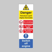 Petroleum Spirit - Highly Flammable - No Smoking, Naked Lights, Mobiles - Switch off Engine - TESTTTTT!!!!! Petroleum Spirit - Highly Flammable - No Smoking, Naked Lights, Mobiles - Switch off Engine - TESTTTTT!!!!!