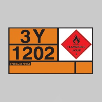 Hazchem Placard - Diesel / Gas Oil - Self Adhesive Vinyl - TESTTTTT!!!!! 