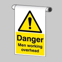 Danger - Men Working Overhead - Roll Top Sign - TESTTTTT!!!!! Danger - Men Working Overhead - Roll Top Sign - TESTTTTT!!!!!