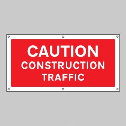 Caution - Construction Traffic - Banner with Eyelets - TESTTTTT!!!!! 