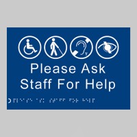 Braille - Please Ask Staff for Help - TESTTTTT!!!!! Braille - Please Ask Staff for Help - TESTTTTT!!!!!