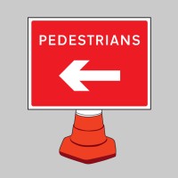 Pedestrians - Arrow Left - Cone Sign - TESTTTTT!!!!! 