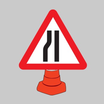 Road Narrowing Left - Cone Sign - TESTTTTT!!!!! Road Narrowing Left - Cone Sign - TESTTTTT!!!!!