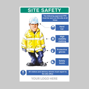 PPE Requirement Sign (Hat - Hivis - Gloves - Boots) - TESTTTTT!!!!! PPE Requirement Sign (Hat - Hivis - Gloves - Boots) - TESTTTTT!!!!!