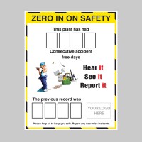 Zero in On Safety AccIdent Board with Logo & 2 Sets of Numbers  - TESTTTTT!!!!! 