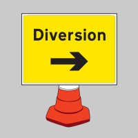Diversion - Arrow Right - Cone Sign - TESTTTTT!!!!! 
