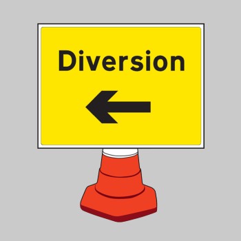 Diversion - Arrow Left - Cone Sign - TESTTTTT!!!!! Diversion - Arrow Left - Cone Sign - TESTTTTT!!!!!