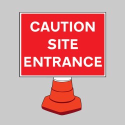 Caution - Site Entrance - Reflective Cone Sign - TESTTTTT!!!!! Caution - Site Entrance - Reflective Cone Sign - TESTTTTT!!!!!
