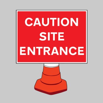 Caution - Site Entrance - Reflective Cone Sign - TESTTTTT!!!!! Caution - Site Entrance - Reflective Cone Sign - TESTTTTT!!!!!