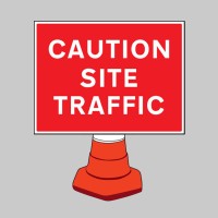 Caution - Site Traffic - Reflective Cone Sign - TESTTTTT!!!!! 