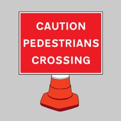 Caution - Pedestrians Crossing - Reflective Cone Sign - TESTTTTT!!!!! Caution - Pedestrians Crossing - Reflective Cone Sign - TESTTTTT!!!!!