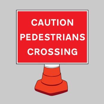 Caution - Pedestrians Crossing - Reflective Cone Sign - TESTTTTT!!!!! Caution - Pedestrians Crossing - Reflective Cone Sign - TESTTTTT!!!!!
