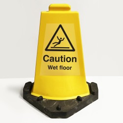 Caution Wet Floor - Double Sided Yellow Cone - TESTTTTT!!!!! 