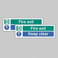 Fire Exit - Keep Clear - Double Sided Window Sticker - TESTTTTT!!!!! 
