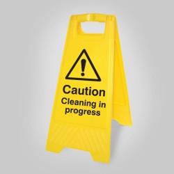Caution - Cleaning in Progress - Self Standing Floor Sign - TESTTTTT!!!!! 