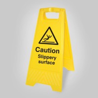 Caution - Slippery Surface - Self Standing Floor Sign - TESTTTTT!!!!! 