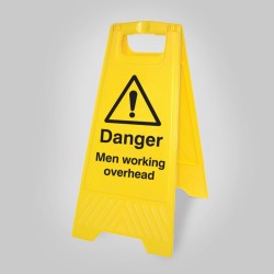 Danger - Men Working Overhead - Self Standing Folding Sign - TESTTTTT!!!!! 