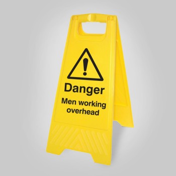 Danger - Men Working Overhead - Self Standing Folding Sign - TESTTTTT!!!!! Danger - Men Working Overhead - Self Standing Folding Sign - TESTTTTT!!!!!