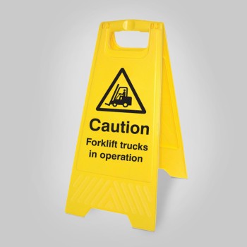 Caution - Forklift Trucks in Operation - Self Standing Floor Sign - TESTTTTT!!!!! Caution - Forklift Trucks in Operation - Self Standing Floor Sign - TESTTTTT!!!!!