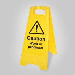Caution - Work in Progress - Self Standing Floor Sign - TESTTTTT!!!!! 