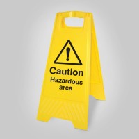 Caution - Hazardous Area - Self Standing Floor Sign - TESTTTTT!!!!! 