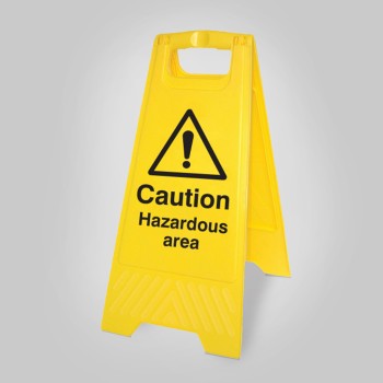 Caution - Hazardous Area - Self Standing Floor Sign - TESTTTTT!!!!! 