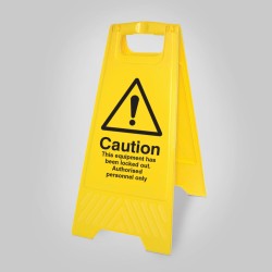 Caution - This Equipment Has Been Locked Out - Self Standing Floor Sign - TESTTTTT!!!!! 