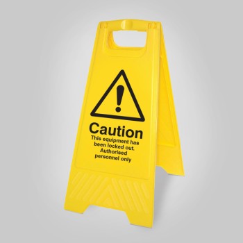 Caution - This Equipment Has Been Locked Out - Self Standing Floor Sign - TESTTTTT!!!!! 