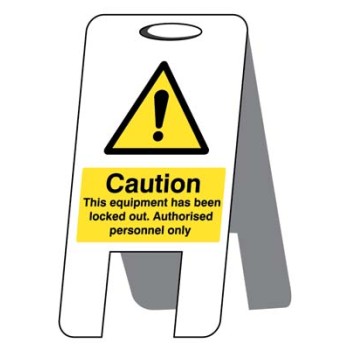 Caution - This Equipment Has Been Locked Out - Lightweight Self Standing Sign - TESTTTTT!!!!! 