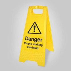 Danger - People Working Overhead - Self Standing Floor Sign - TESTTTTT!!!!! 