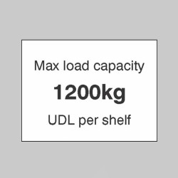 Max load Capacity 1200kg UDL Per Shelf - TESTTTTT!!!!! Max load Capacity 1200kg UDL Per Shelf - TESTTTTT!!!!!