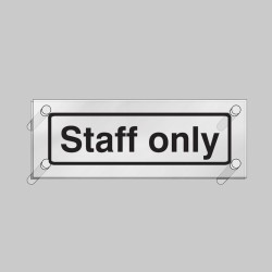 Staff Only - Clear Acrylic Visual Impact Sign with Stand-off Locators - TESTTTTT!!!!! Staff Only - Clear Acrylic Visual Impact Sign with Stand-off Locators - TESTTTTT!!!!!