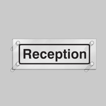 Reception - Clear Acrylic Visual Impact Sign with Stand-off Locators - TESTTTTT!!!!! Reception - Clear Acrylic Visual Impact Sign with Stand-off Locators - TESTTTTT!!!!!