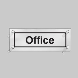 Office - Clear Acrylic Visual Impact Sign with Stand-off Locators - TESTTTTT!!!!! Office - Clear Acrylic Visual Impact Sign with Stand-off Locators - TESTTTTT!!!!!