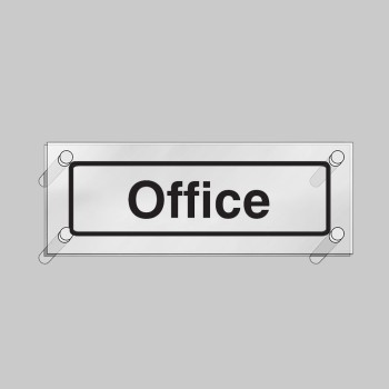 Office - Clear Acrylic Visual Impact Sign with Stand-off Locators - TESTTTTT!!!!! Office - Clear Acrylic Visual Impact Sign with Stand-off Locators - TESTTTTT!!!!!