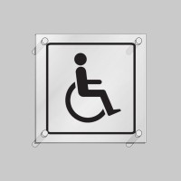 Disabled Symbol - Clear Acrylic Visual Impact Sign with Stand-off Locators - TESTTTTT!!!!! Disabled Symbol - Clear Acrylic Visual Impact Sign with Stand-off Locators - TESTTTTT!!!!!