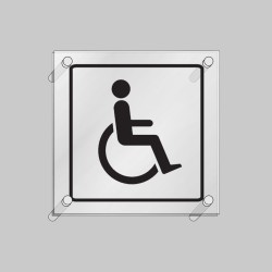 Disabled Symbol - Clear Acrylic Visual Impact Sign with Stand-off Locators - TESTTTTT!!!!! Disabled Symbol - Clear Acrylic Visual Impact Sign with Stand-off Locators - TESTTTTT!!!!!