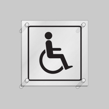 Disabled Symbol - Clear Acrylic Visual Impact Sign with Stand-off Locators - TESTTTTT!!!!! 