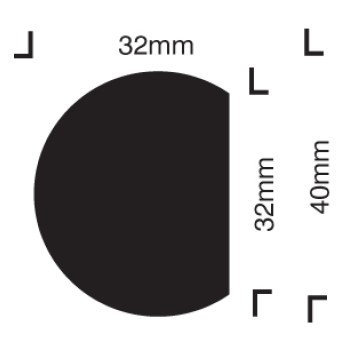 Impact Protection - Semi-circular 40 / 32 - Self Adhesive - TESTTTTT!!!!! 