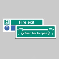 Fire Exit - Keep Clear / Push Bar to Open - Double Sided Window Sticker - TESTTTTT!!!!! Fire Exit - Keep Clear / Push Bar to Open - Double Sided Window Sticker - TESTTTTT!!!!!