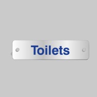 Toilets - Aluminium Visual Impact Sign with Stand-off Locators - TESTTTTT!!!!! Toilets - Aluminium Visual Impact Sign with Stand-off Locators - TESTTTTT!!!!!