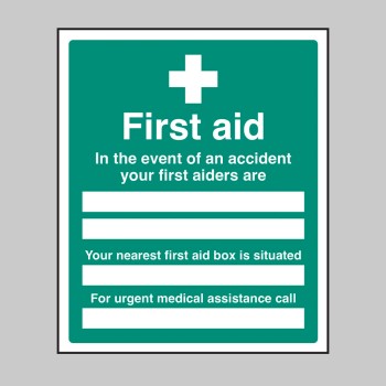 In the Event of an Accident - Your First Aiders are - First Aid Box is - TESTTTTT!!!!! 