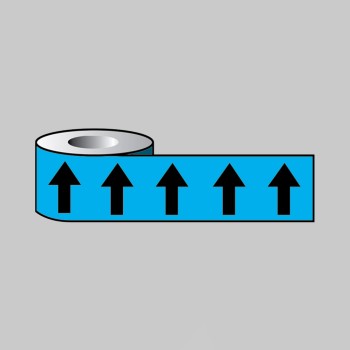 Black Arrows On Light Blue - Pipeline ID Tape - TESTTTTT!!!!! 