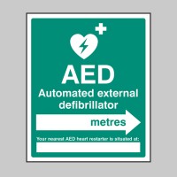 AED Located in __ Metres - Arrow Right - TESTTTTT!!!!! 