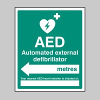 AED Located in __ Metres - Arrow left - TESTTTTT!!!!! 