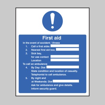 First Aid in the Event of Accident / Illness - TESTTTTT!!!!! 